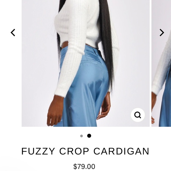 NWT FUZZY CROP CARDIGAN - Picture 2 of 3